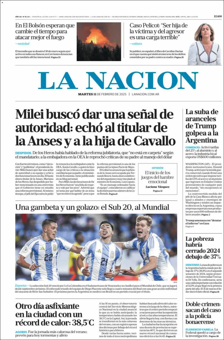 Portada de La Nación (Argentine)