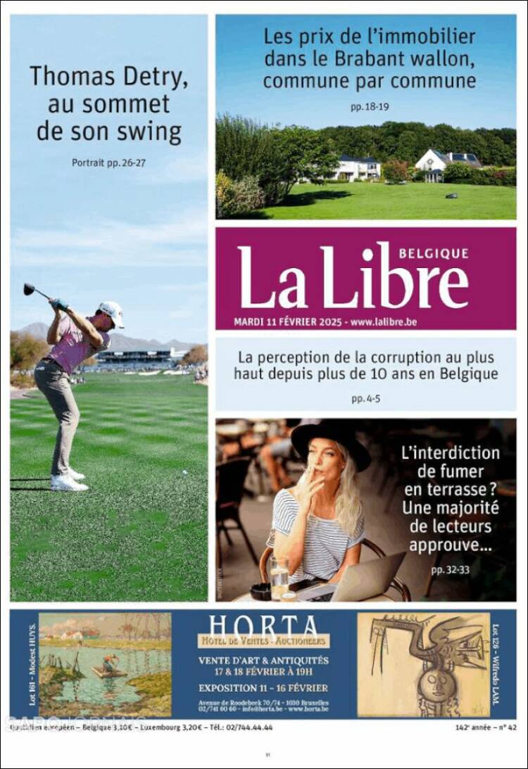 Portada de La Libre.be (Belgique)