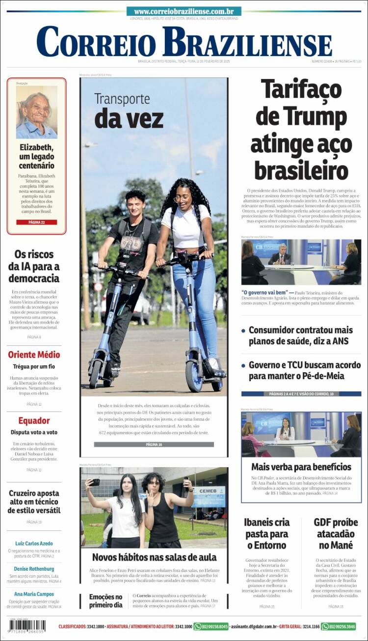 Portada de Correio Braziliense (Brasil)