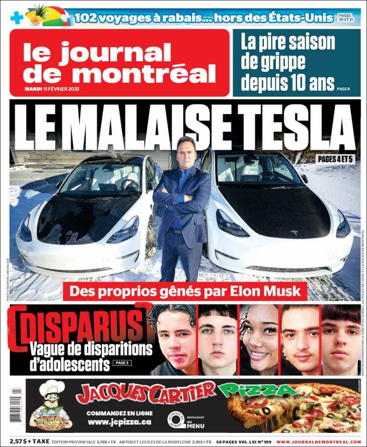 Portada de Le Journal de Montréal (Canadá)