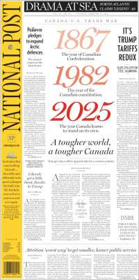 Portada de The National Post (Canada)