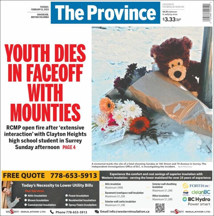 Portada de The Province (Canadá)