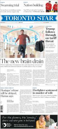 Portada de The Toronto Star (Canada)