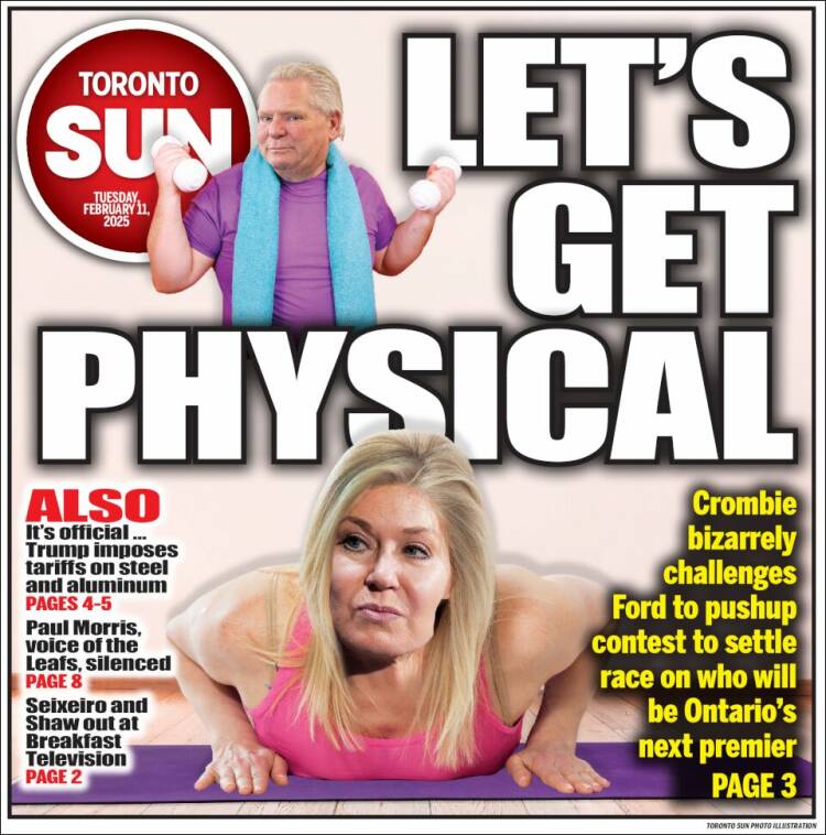 Portada de The Toronto Sun (Canada)