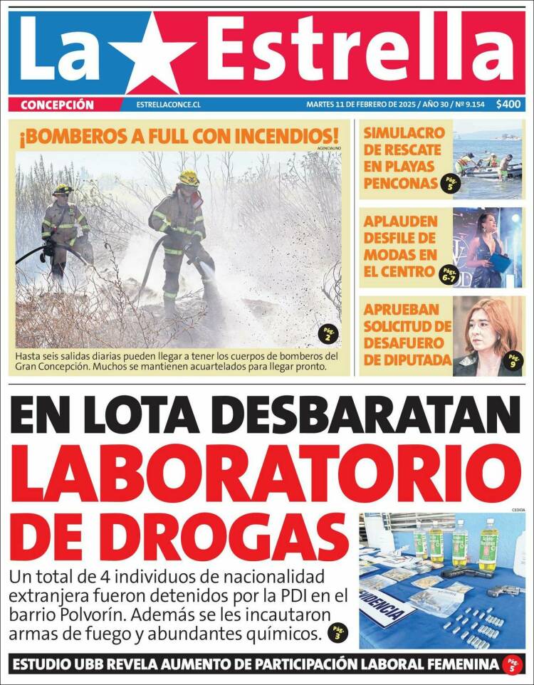 Portada de La Estrella de Concepción (Chili)