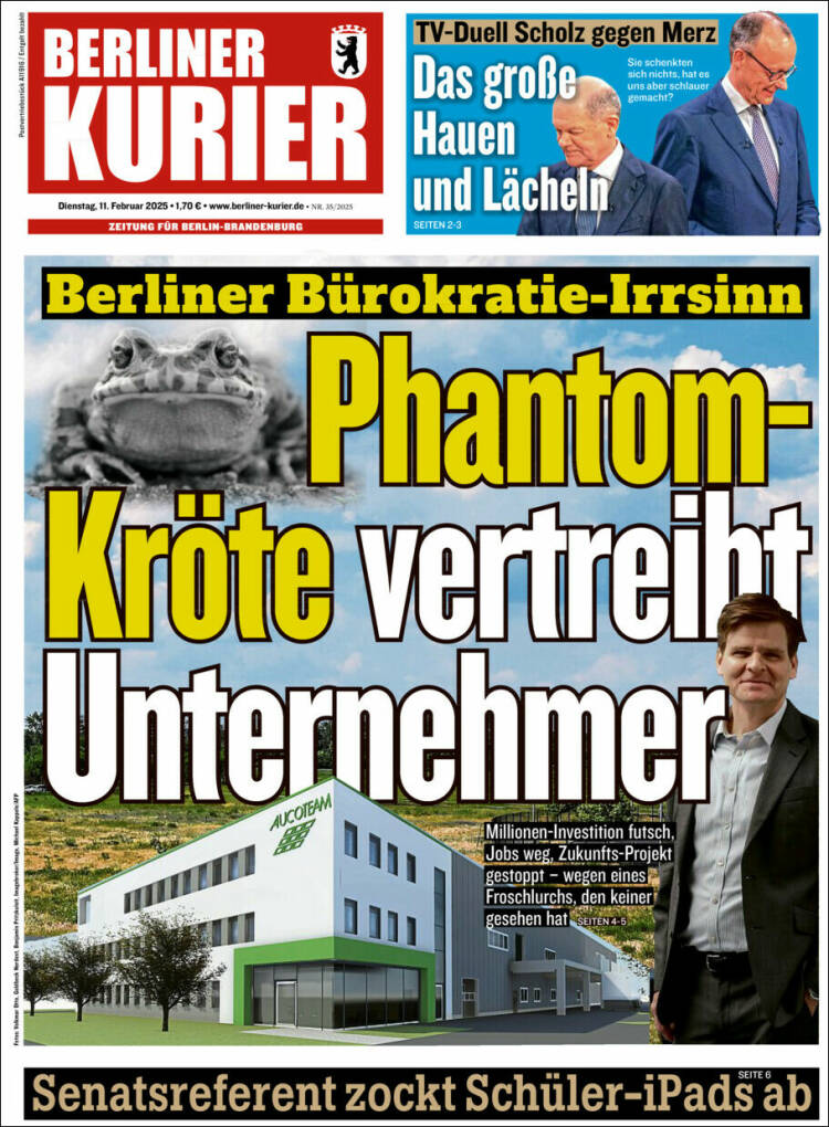 Portada de Berliner Kurier - Startseite BK (Allemagne)