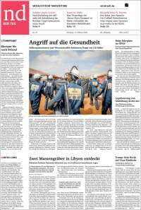 Portada de Neues Deutschland (Alemania)