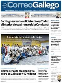 Portada de El Correo Gallego (Espagne)