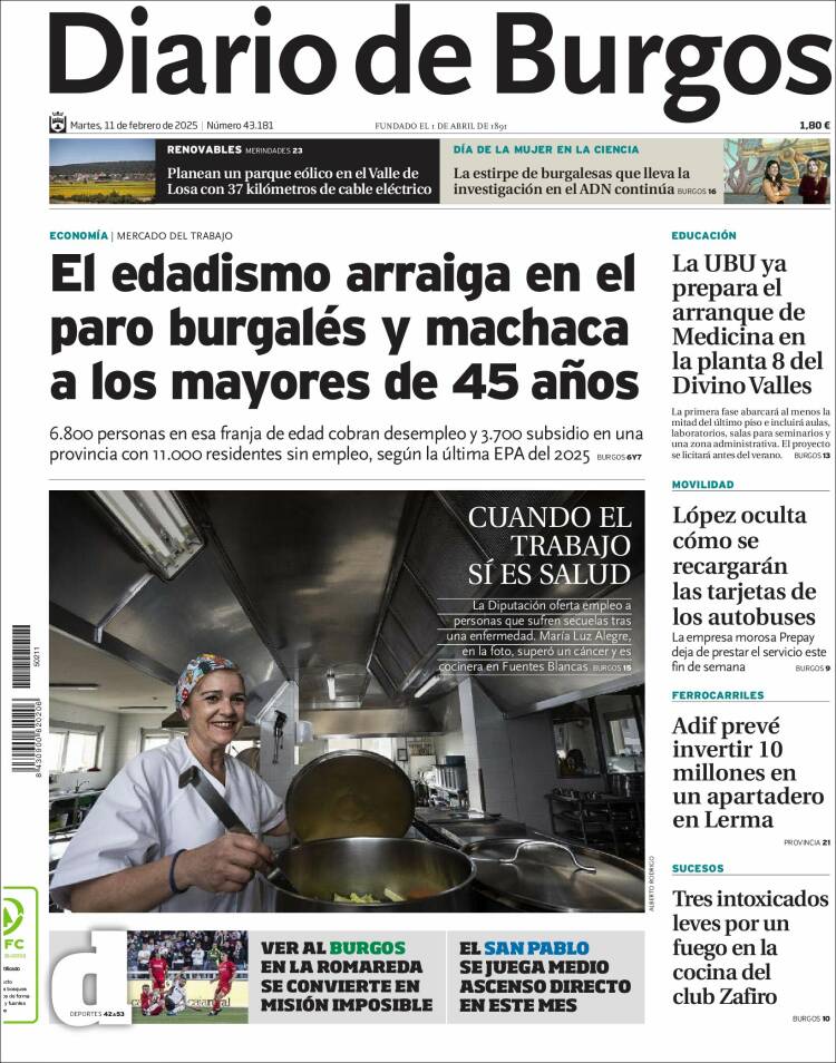 Portada de Diario de Burgos (Espagne)