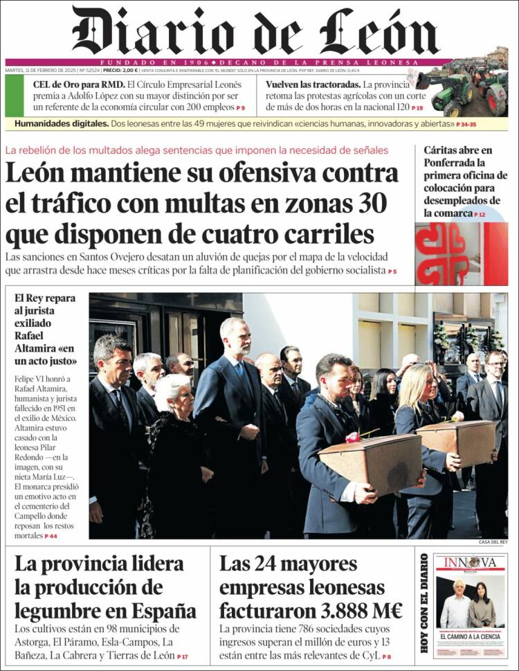 Portada de Diario de León (Espagne)