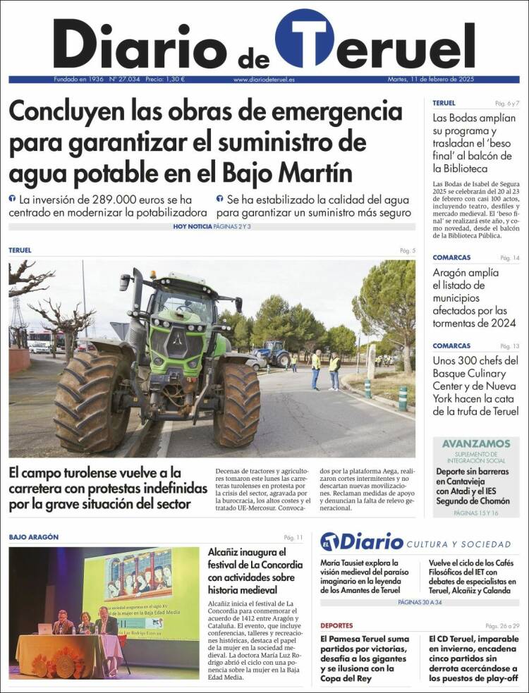 Portada de Diario de Teruel (Spain)