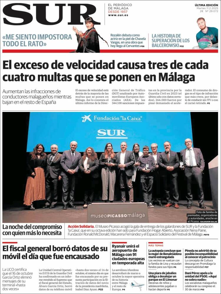 Portada de Diario el Sur (Spain)