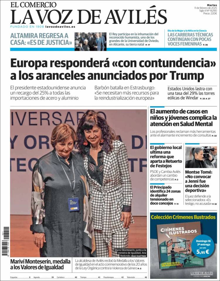 Portada de El Comercio - Avilés (España)