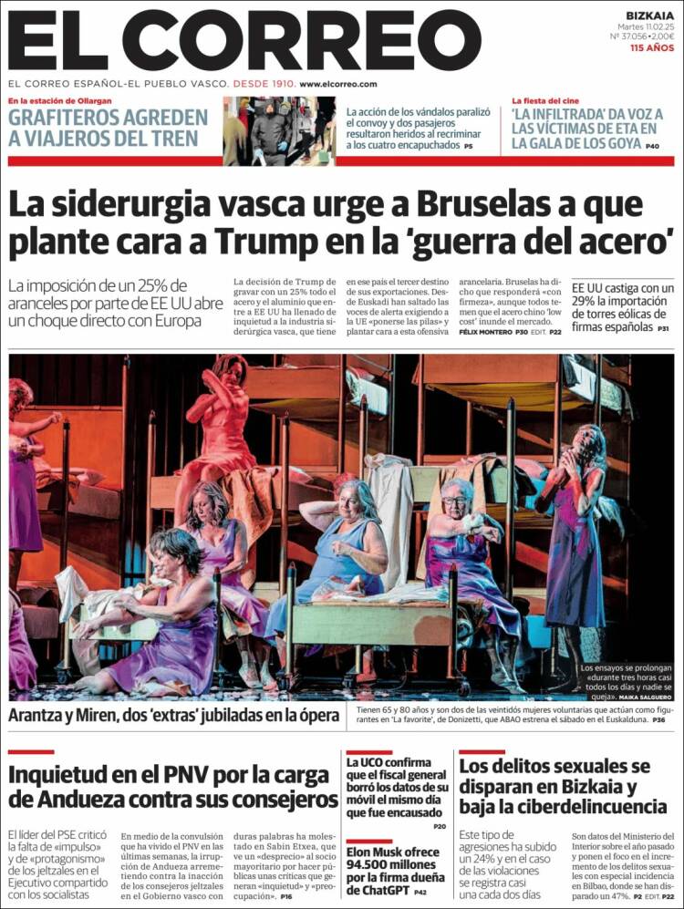 Portada de El Correo (Espagne)