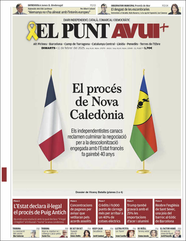 Portada de El Punt Avui (Spain)