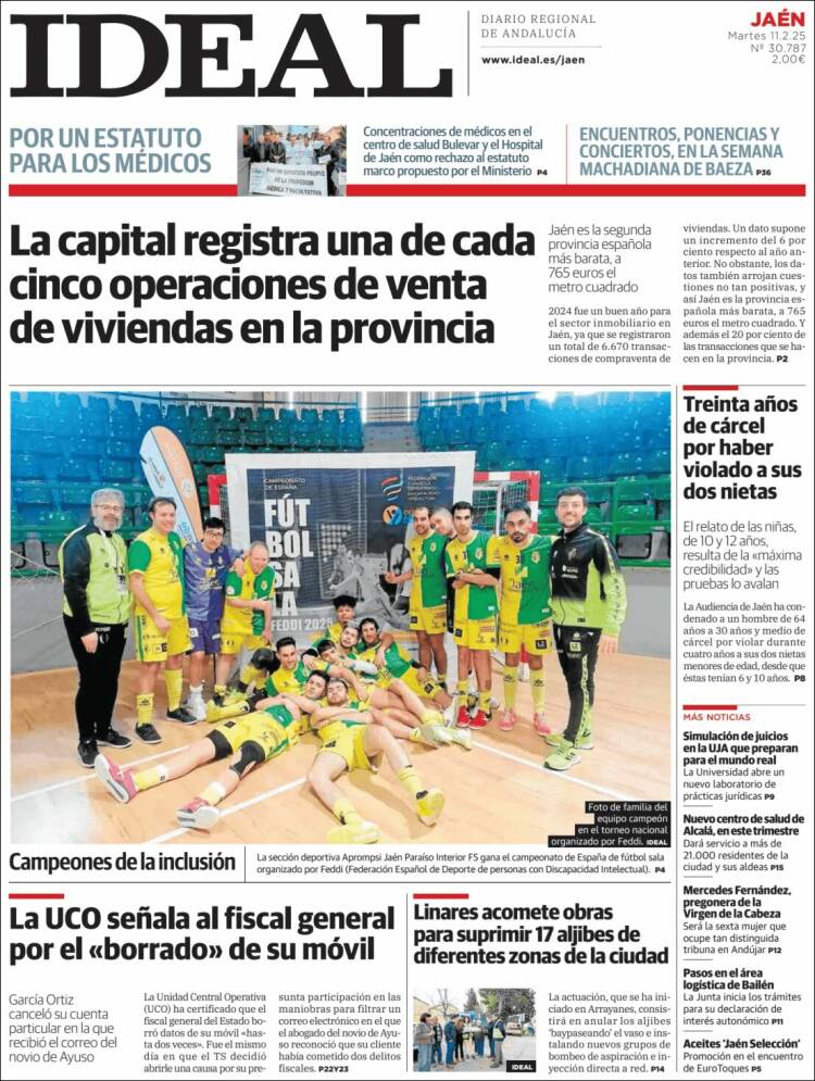 Portada de El Ideal de Jaén (Espagne)