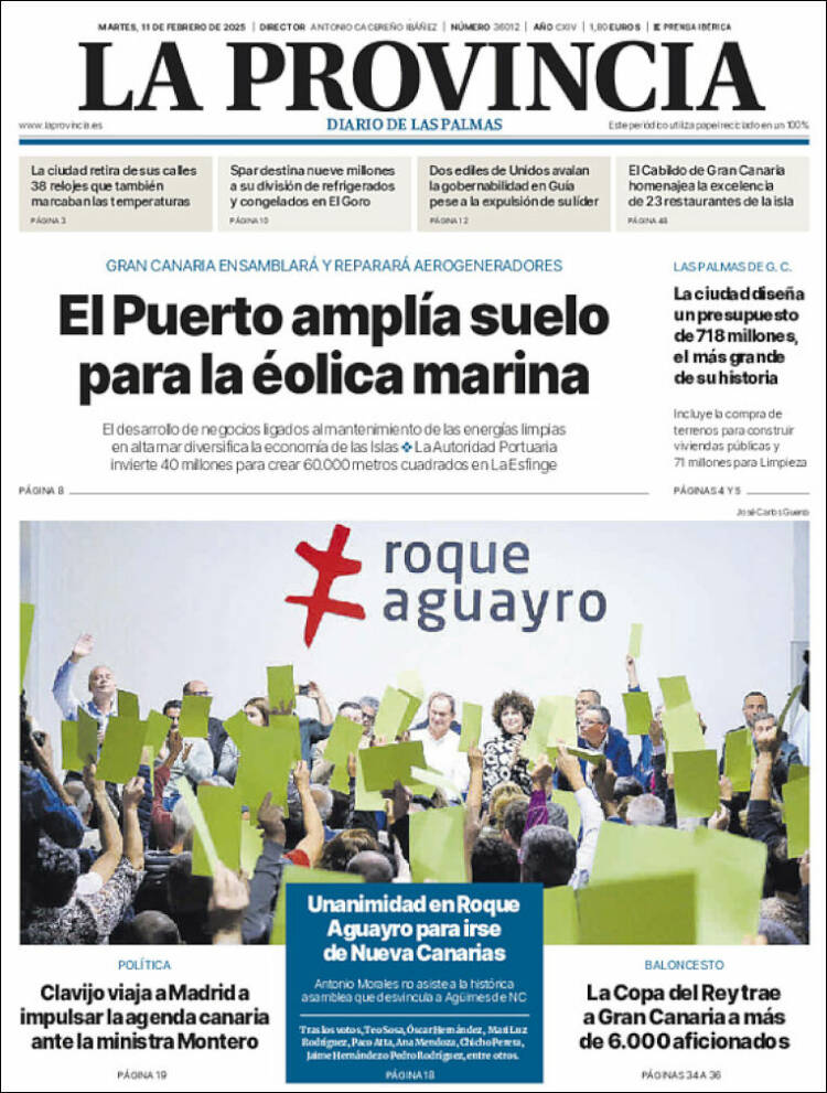 Portada de La Provincia (Spain)