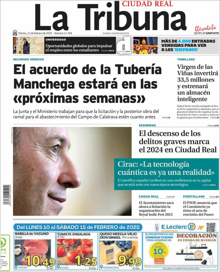 Portada de La Tribuna de Ciudad Real (Spain)