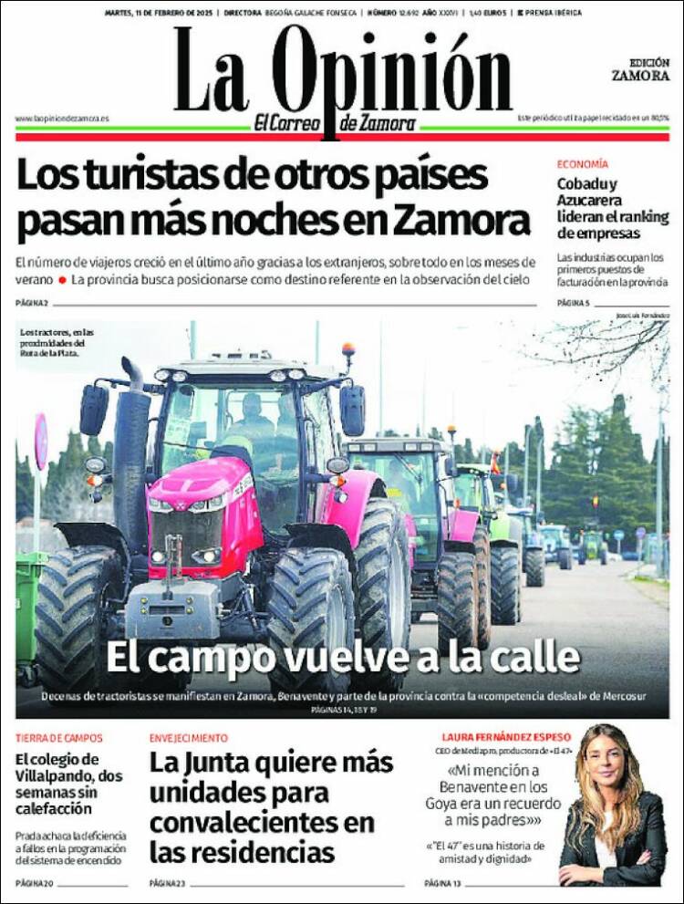 Portada de La Opinión - El Correo de Zamora (Spain)