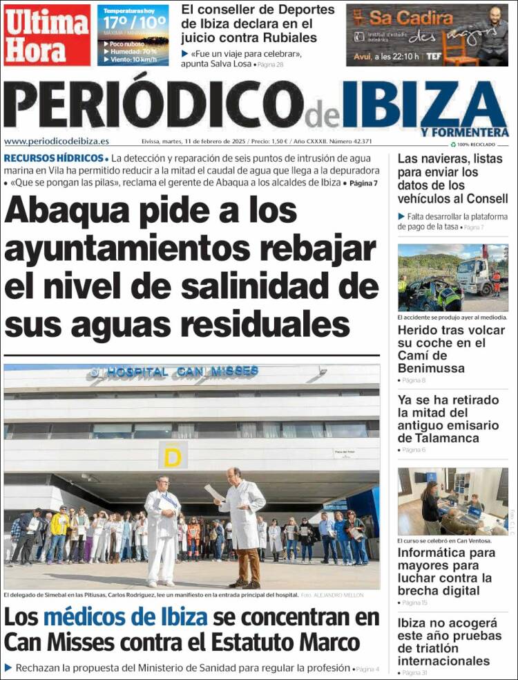 Portada de Periódico de Ibiza (España)