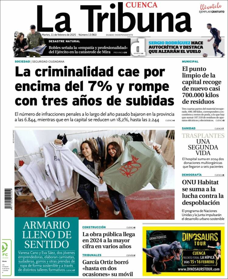 Portada de La Tribuna de Cuenca (Espagne)