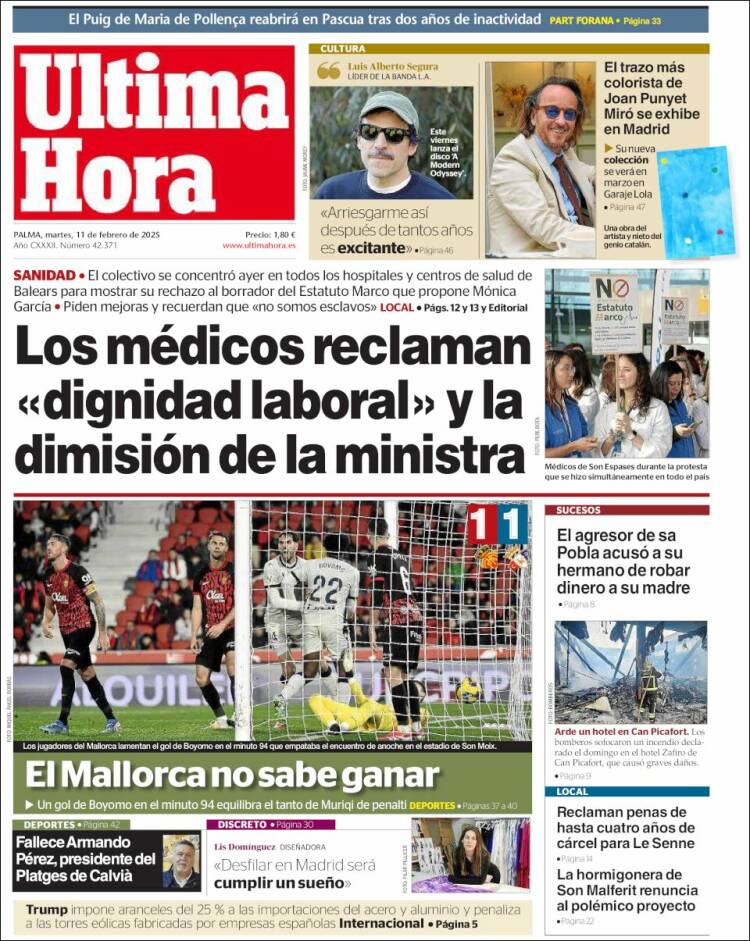 Portada de Última Hora (Spain)