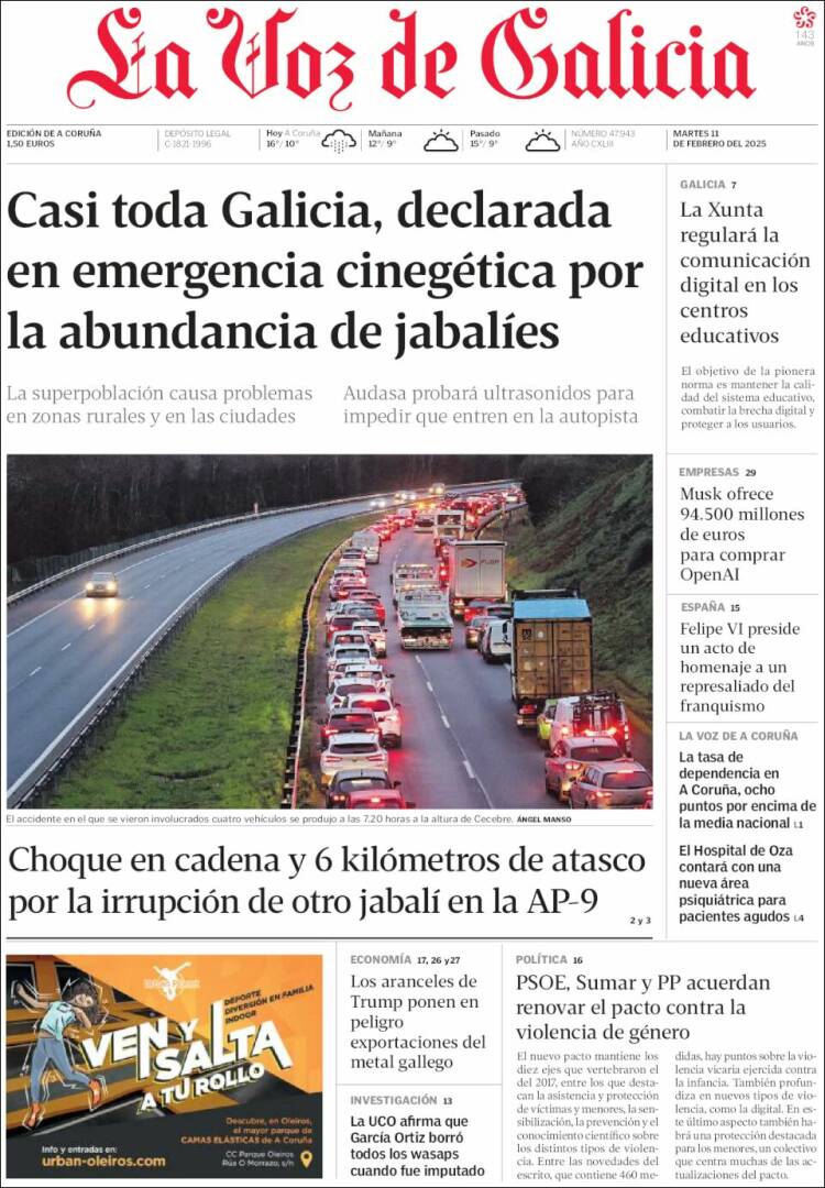 Portada de La Voz de Galicia (Spain)