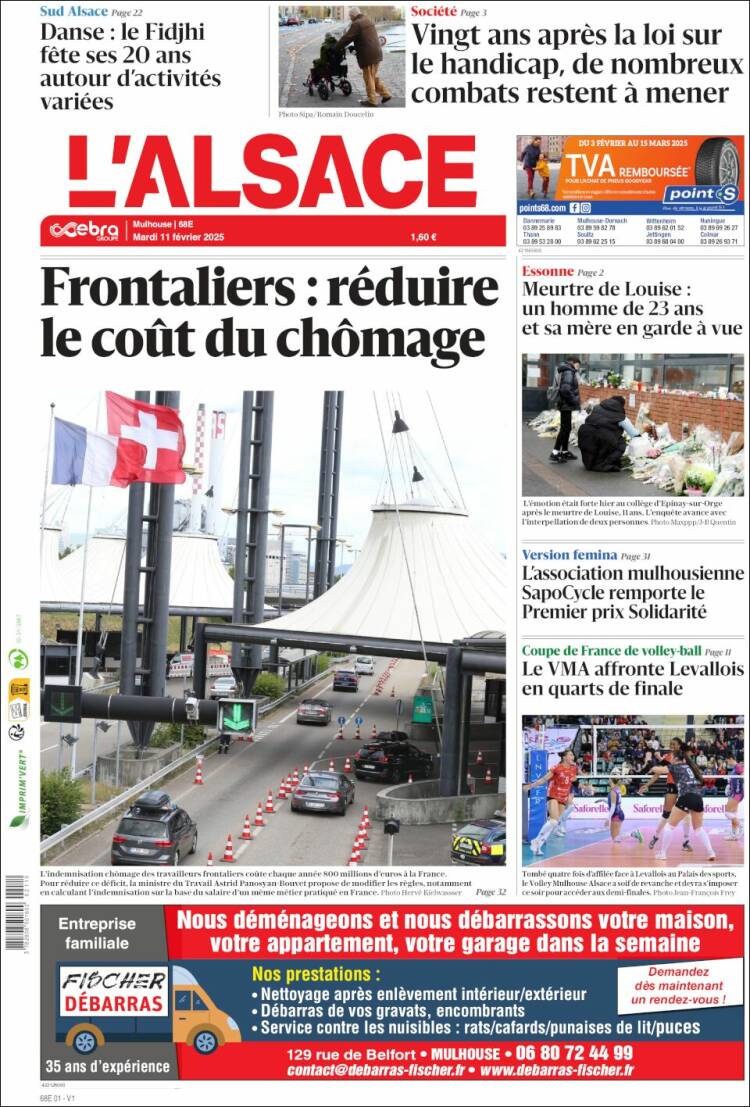 Portada de Journal L'Alsace (France)