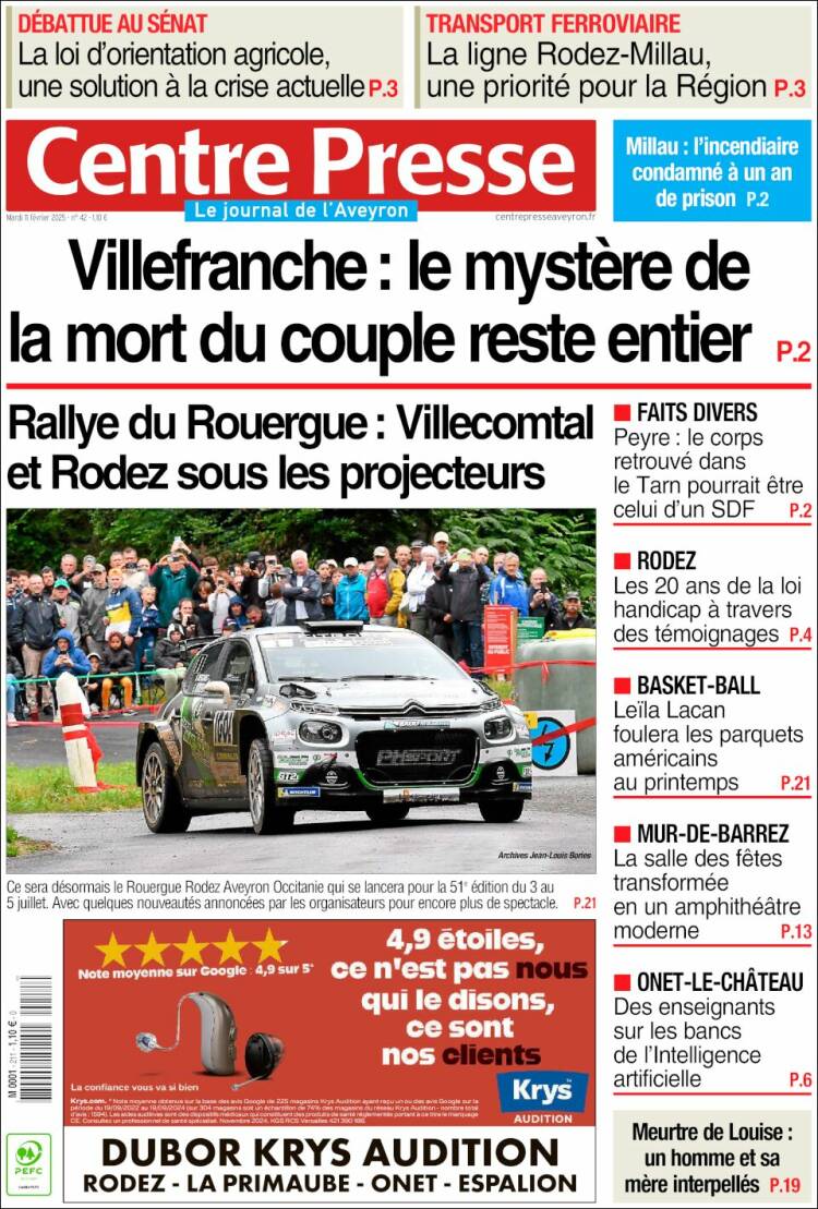 Portada de Centre Presse (France)