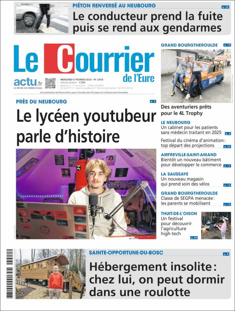 Portada de Le Courrier de l'Ouest (Francia)