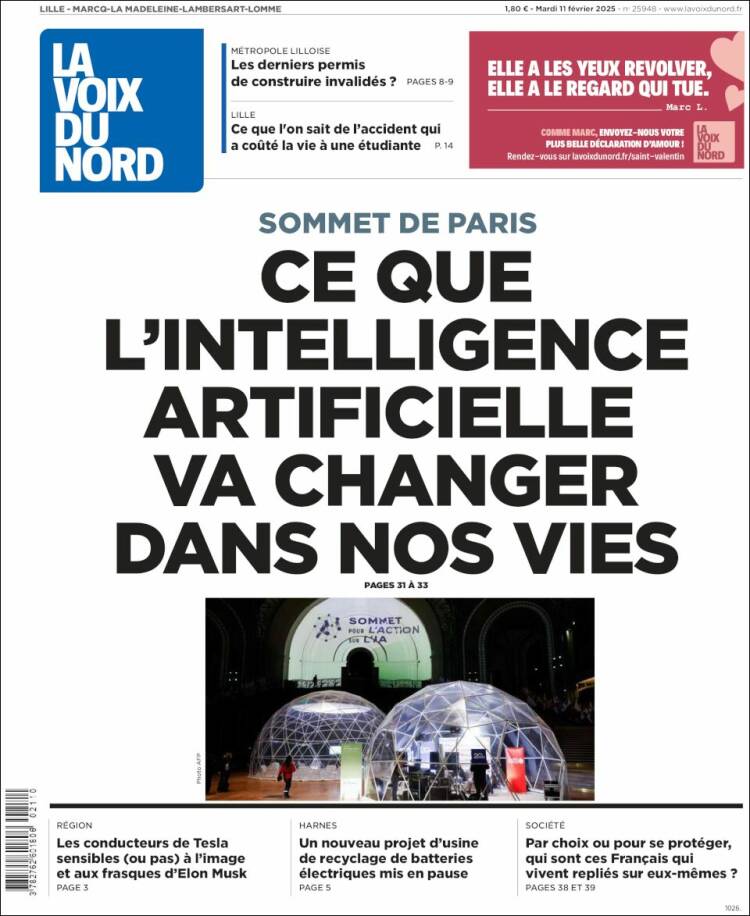 Portada de La Voix du Nord (France)