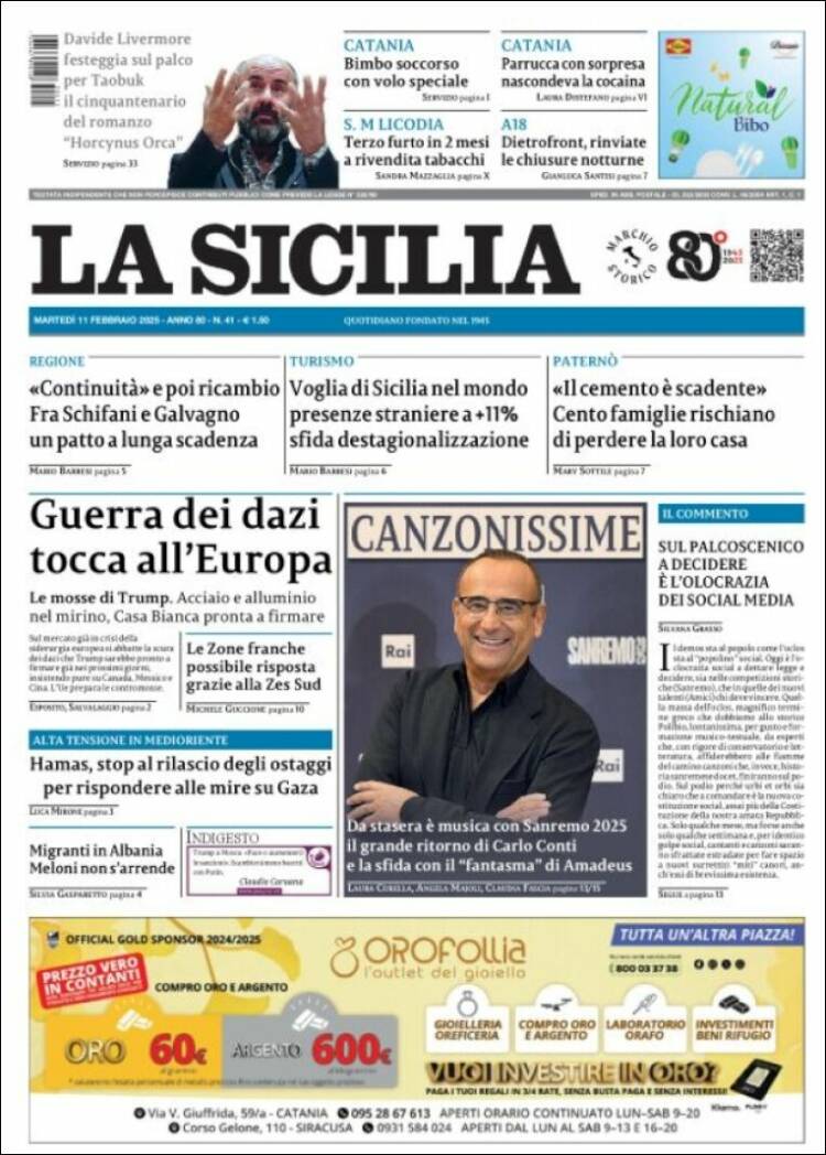 Portada de La Sicilia (Italie)