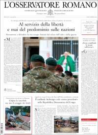 Portada de L'Osservatore Romano (Italie)