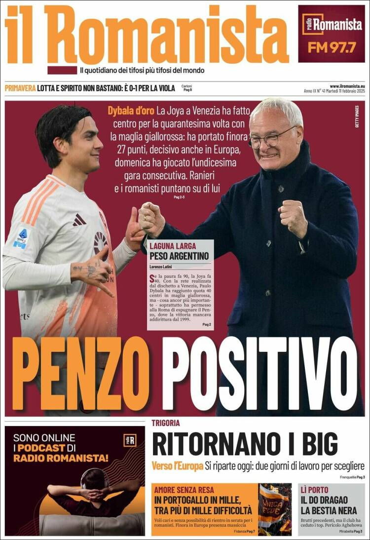 Portada de Romanista (Italia)