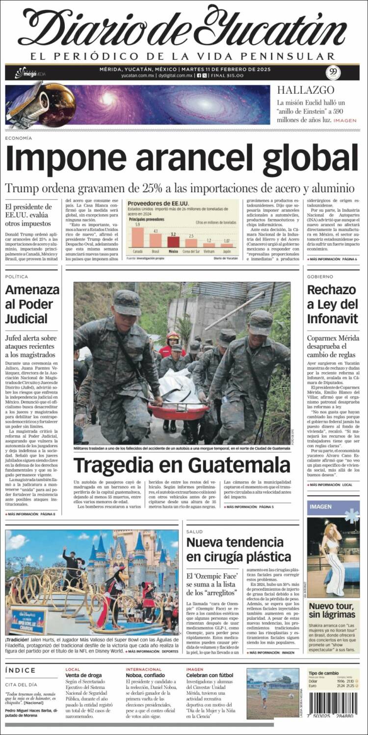 Portada de Diario de Yucatán (México)