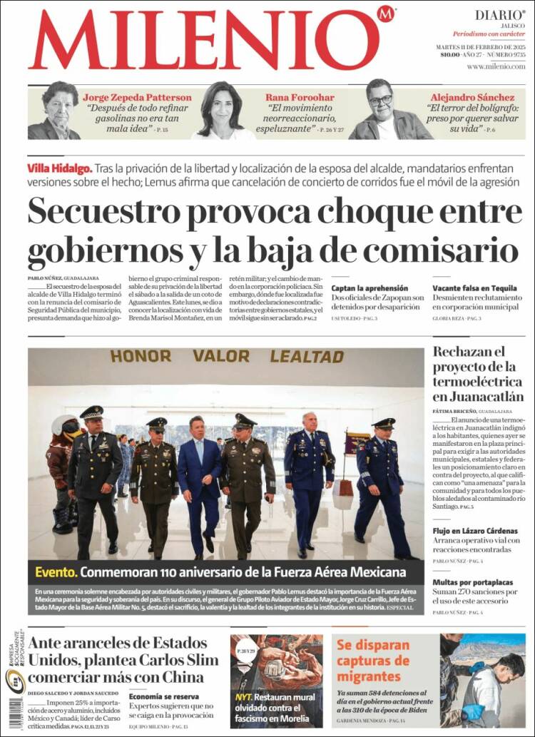 Portada de Milenio - Jalisco (Mexico)