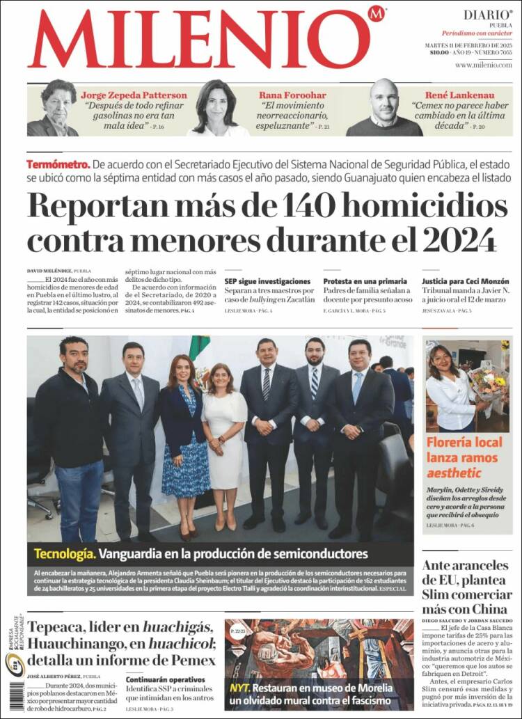 Portada de Milenio de Puebla (México)