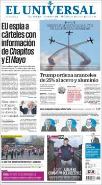 Portada de El Universal (México)