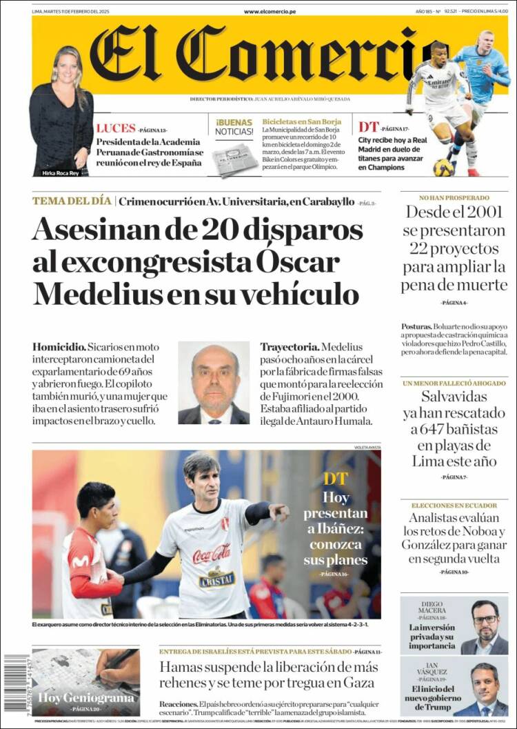 Portada de El Comercio (Perú)