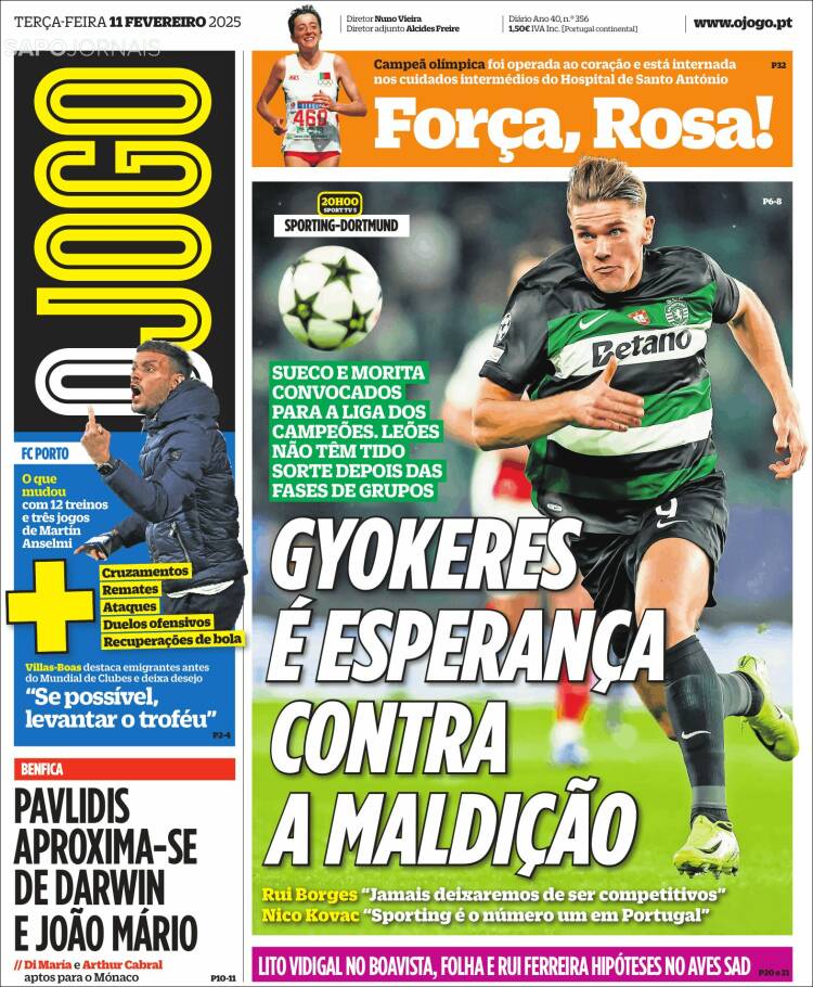 Portada de O Jogo (Portugal)