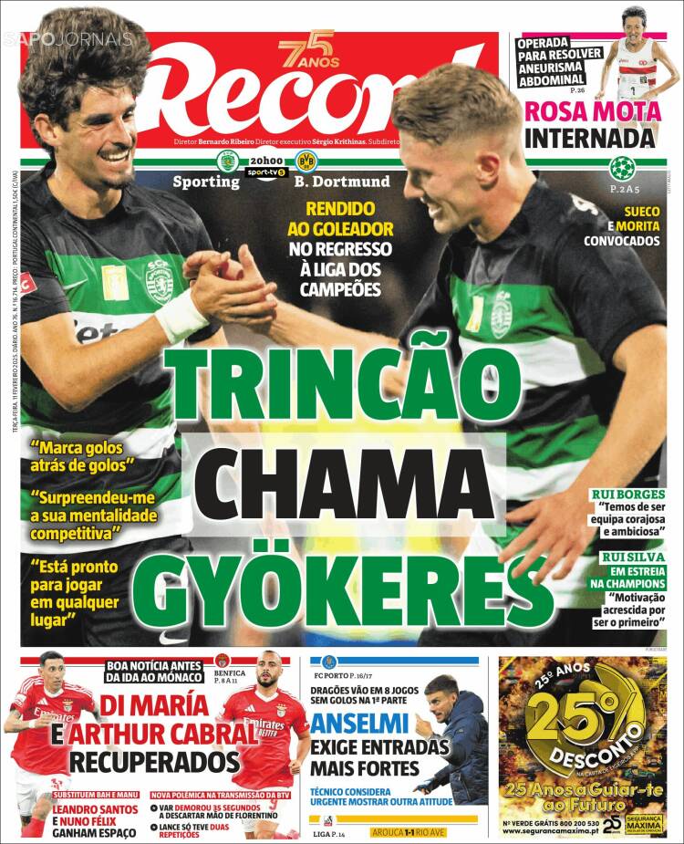 Portada de Record (Portugal)