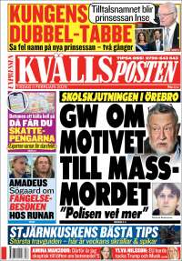 Portada de Kvällsposten (Suecia)