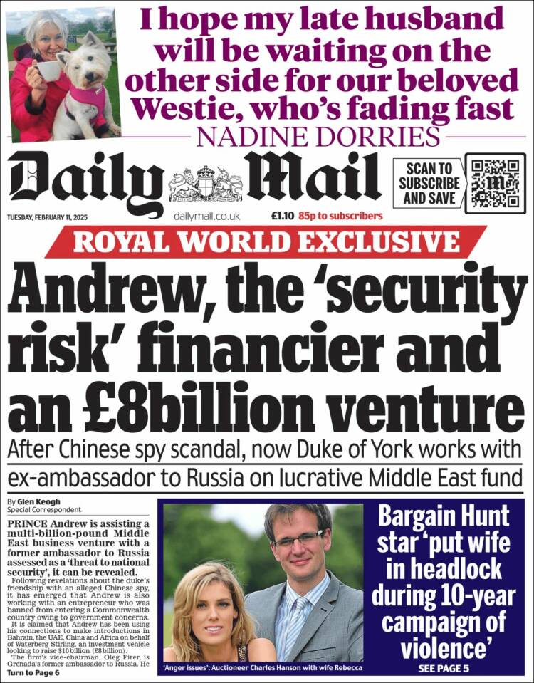 Portada de Daily Mail (Royaume-Uni)