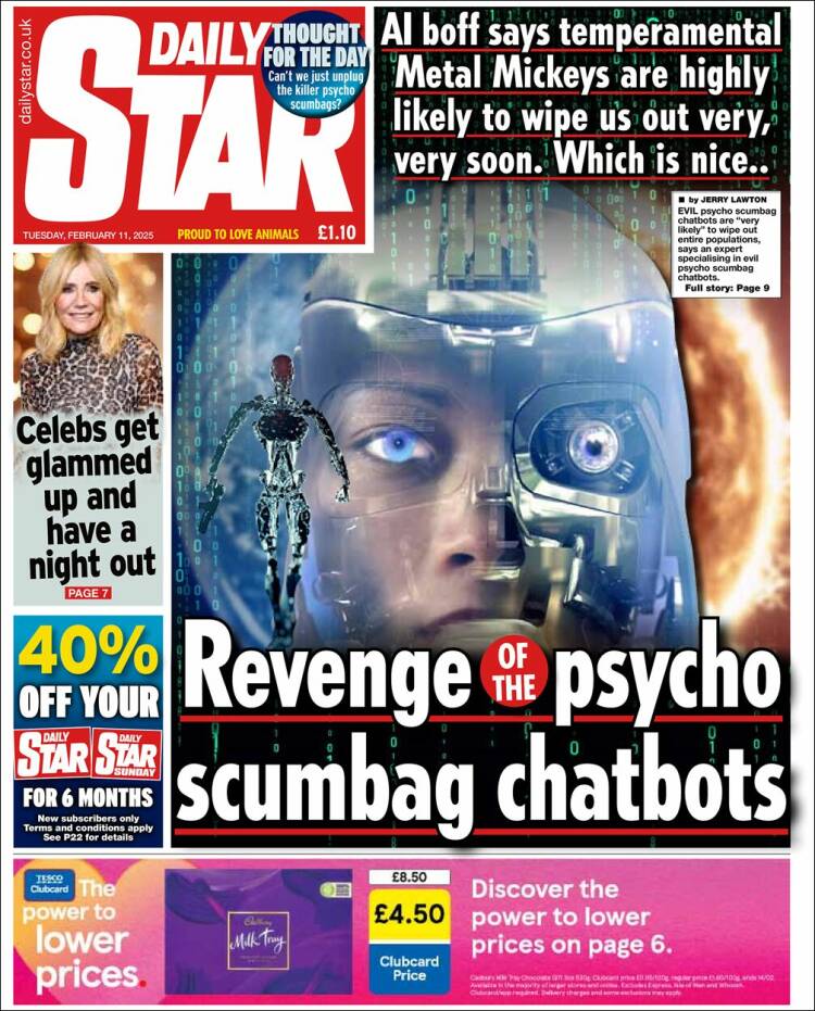 Portada de Daily Star (Reino Unido)