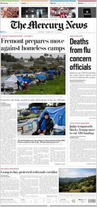 Portada de San Jose Mercury News (États-Unis)