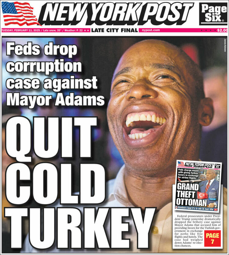 Portada de New York Post (États-Unis)