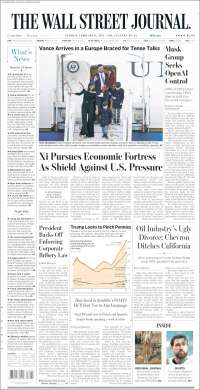 Portada de Wall Street Journal (USA)