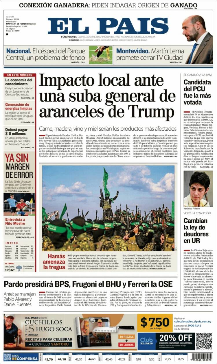 Portada de El País (Uruguay)