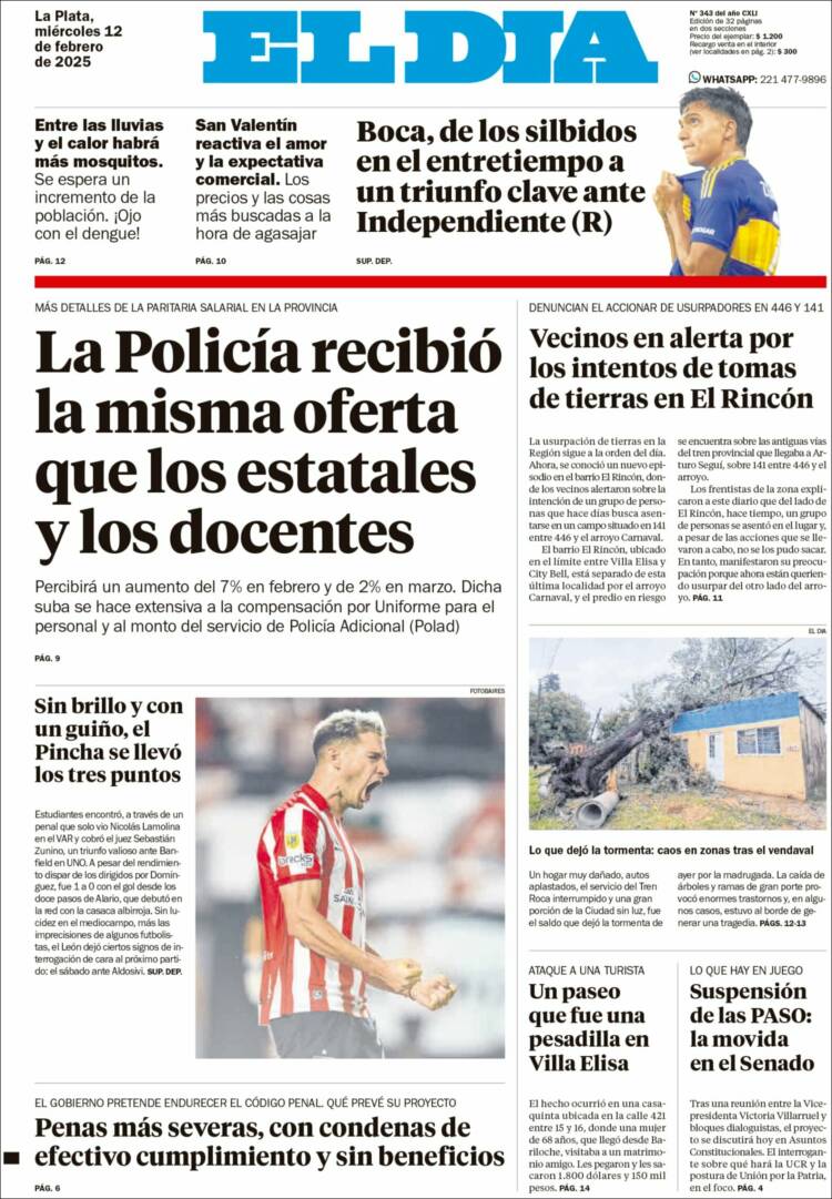 Portada de El Día de la Plata (Argentina)