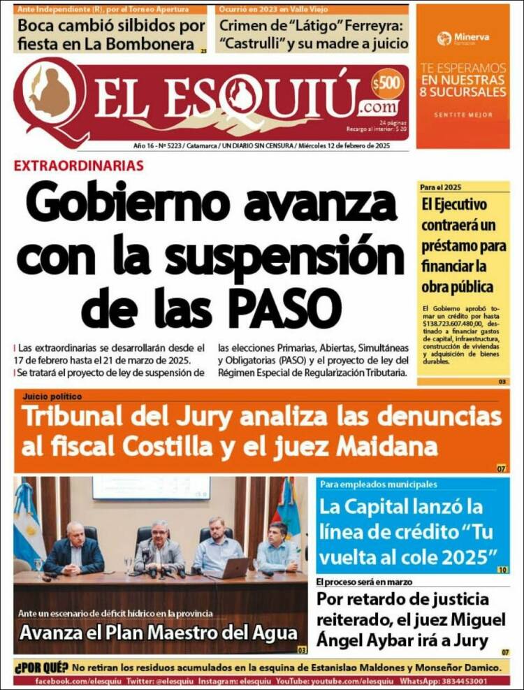 Portada de El Esquiu (Argentina)